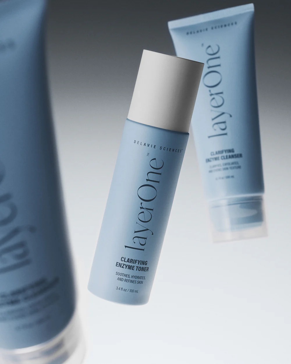 Delavie Sciences LayerOne skincare bottles
