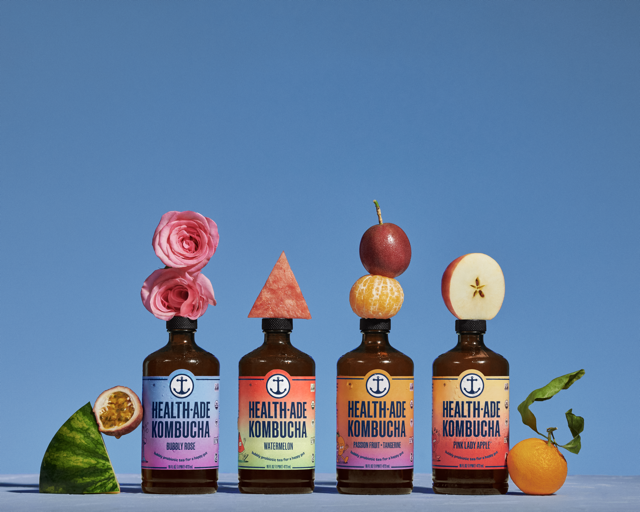 Health-Ade Kombucha bottle lineup